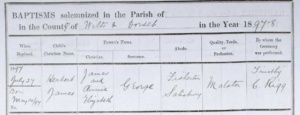 HJ George Baptism Record