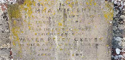 Walter Percy Geeves - Head Stone